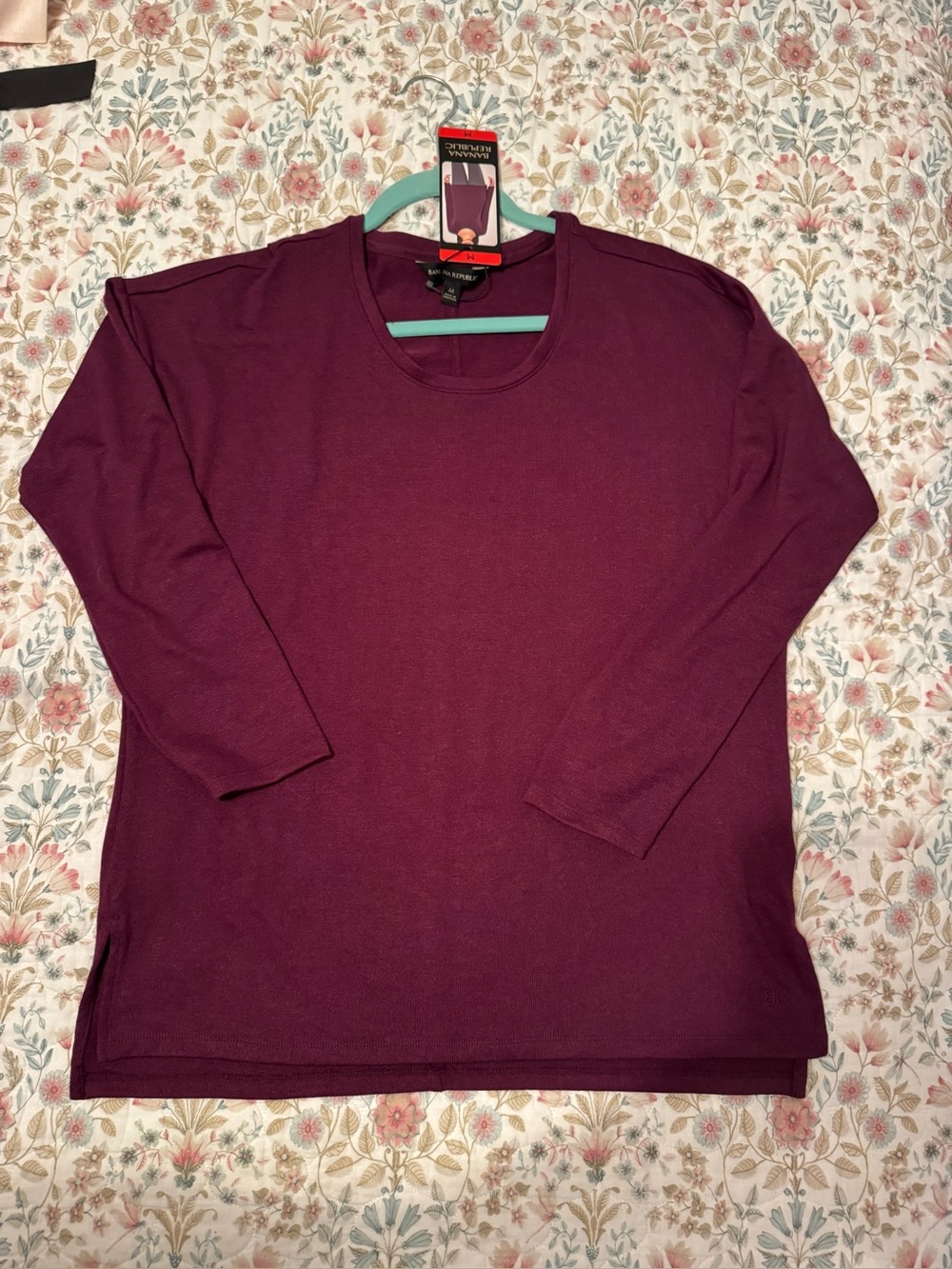 Banana Republic, soft, oversized, tunic, burgundy, medium